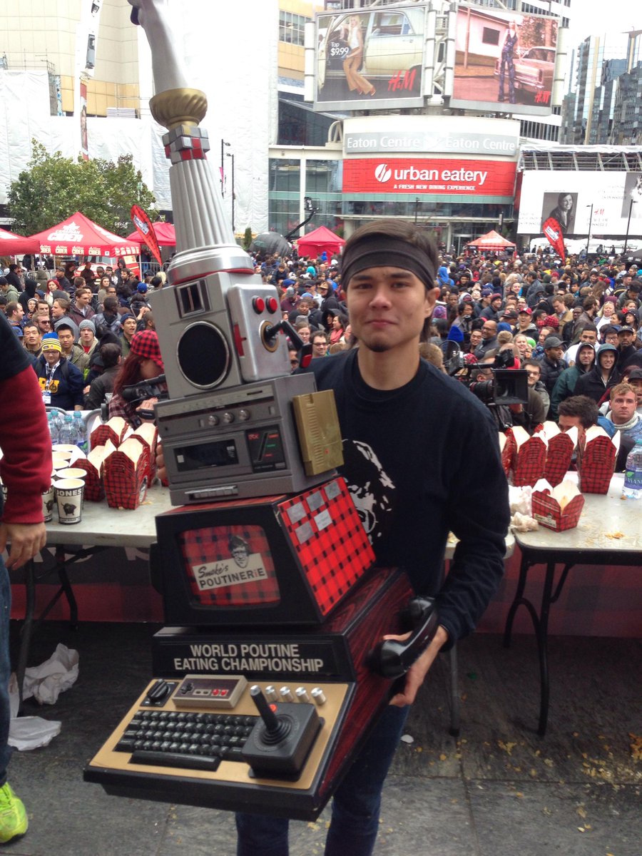 poutinerie's tweet photo. Congratulations @Mattstonie on winning the 2015 Pro Eat-Off! He just crushed 22 pounds of Poutine. #WPEC2015 http://t.co/TE5dCBv8OZ