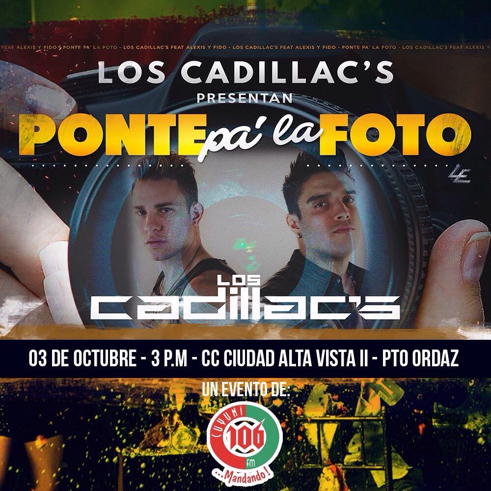 Te esperamos en el CC Ciudad Alta Vista II y Ponte pa' la Foto con <a href="/LosCadillacs/">Los Cadillac's</a>