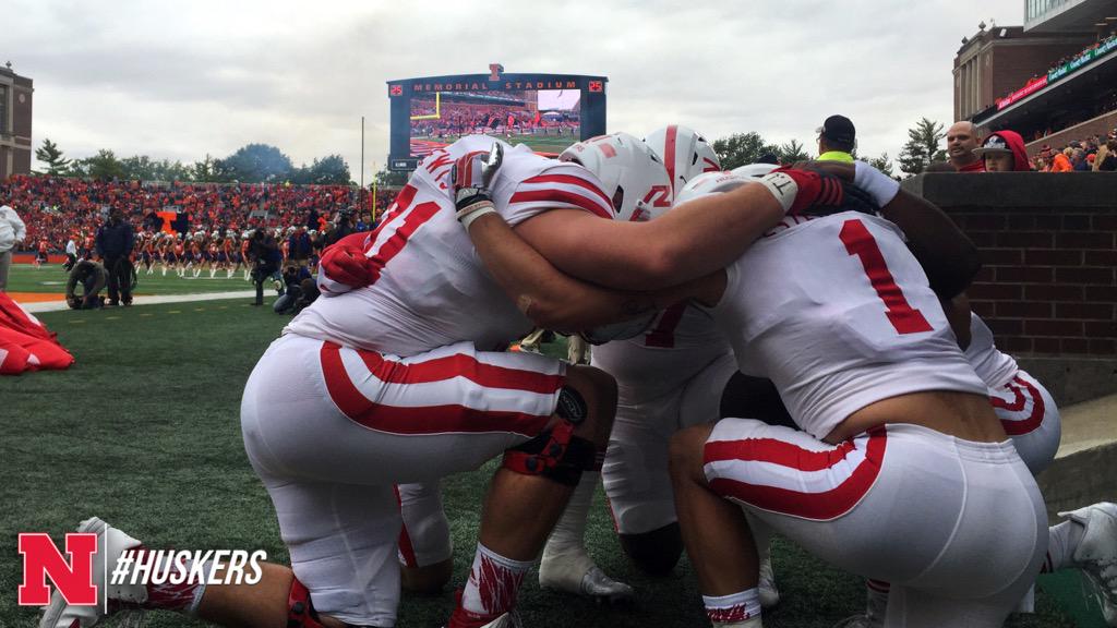 HuskerFootball's tweet photo. Together. 

Here we go. 

🔴🌽⚪️ #GBR #Huskers http://t.co/9CNe9fvotH