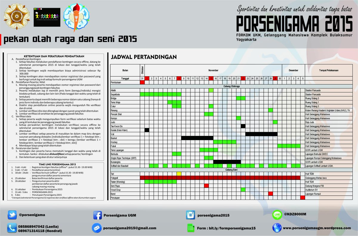 porsenigama's tweet photo. temen2 suporter juga boleh loh nyatet tanggal pertandingannya, untuk nyiapin suara biar bisa menggoyang gelanggang :) http://t.co/91tTQS6DgP