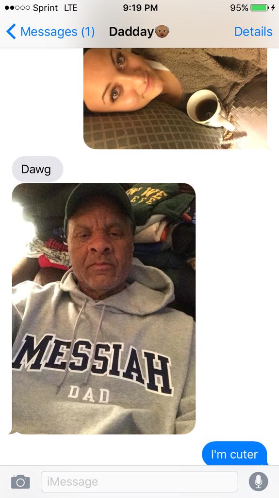 tammyrosey's tweet photo. When you're in a selfie battle with dad #Ron #Saturdaynightactivities http://t.co/zkswyR0gXU
