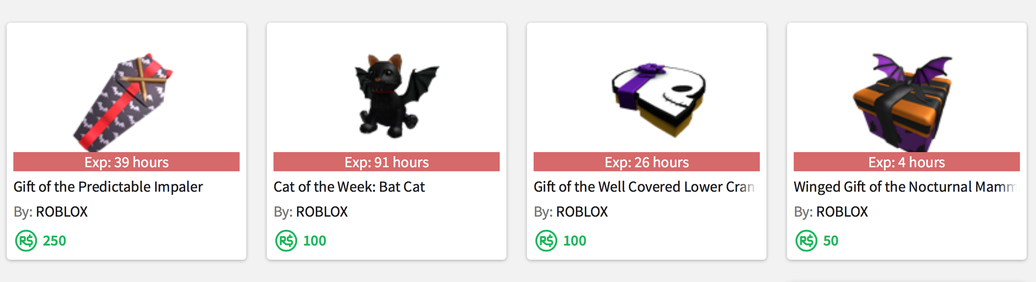 Roblox On Twitter Our 13 Days Of Halloween Items Are In Full Swing And The First Items Go Off Sale Soon Http T Co Rpc9glug6g Http T Co 2zr0gdazln - leaks on roblox robux event