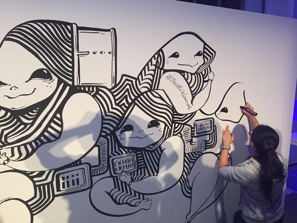 SwatchItaly's tweet photo. La notte continua tra le opere di #BaoHo e il djset di @syriaofficial e @KettyPassa al party del #TempodelleDonne http://t.co/YjJPnIckgc