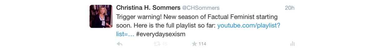 CHSommers's tweet photo. I was blocked from @EverydaySexism for sending this tweet. #everydaysexism http://t.co/hHhzWS8yKz