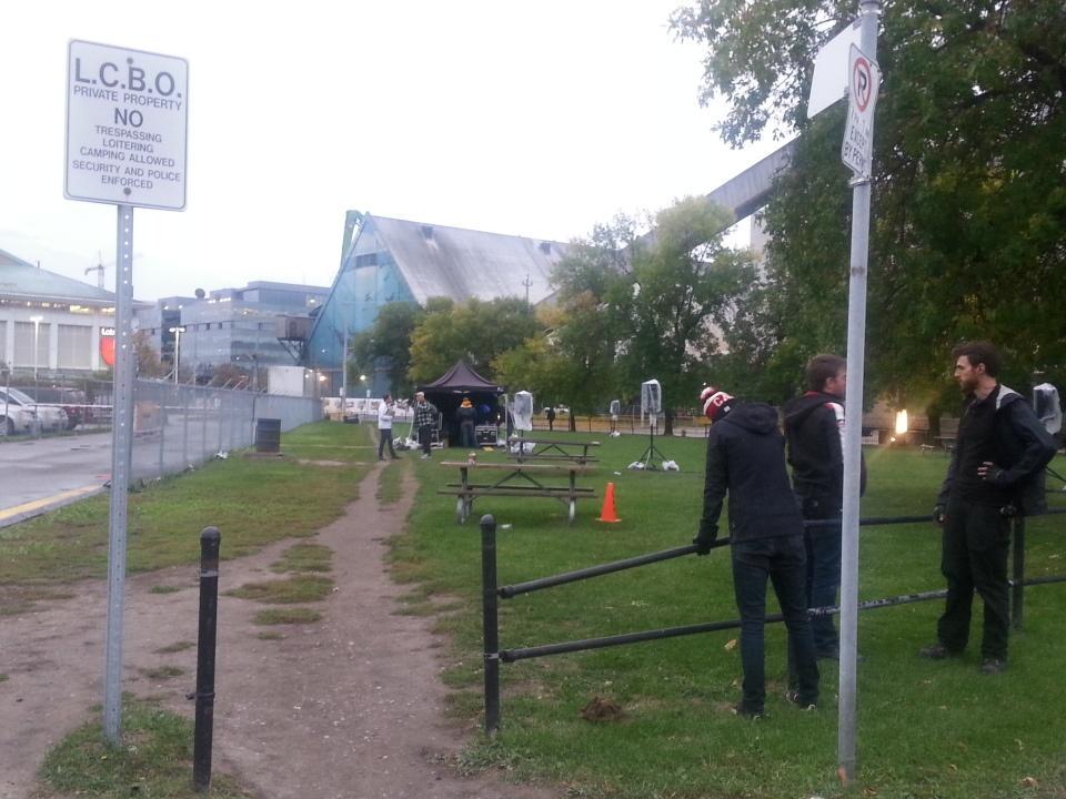 Just arrived on performance site-"Hit"by Christof Migone-park on Cooper St.&amp;Queen's Quay E! #ACNUIT15 <a href="/inuitartlady/">Nancy Campbell</a>