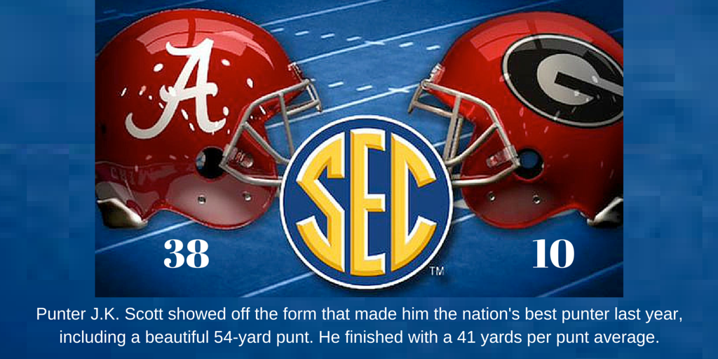 Congratulations #JKScott ble.ac/1Gqg0OJ looking good for a #BAMAvsUGA win!!