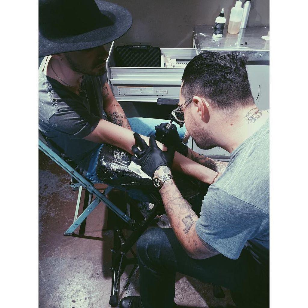 tokiohotel's tweet image. ...and the other arm #inked #twoaday #singleneedle ift.tt/1MSx7h2