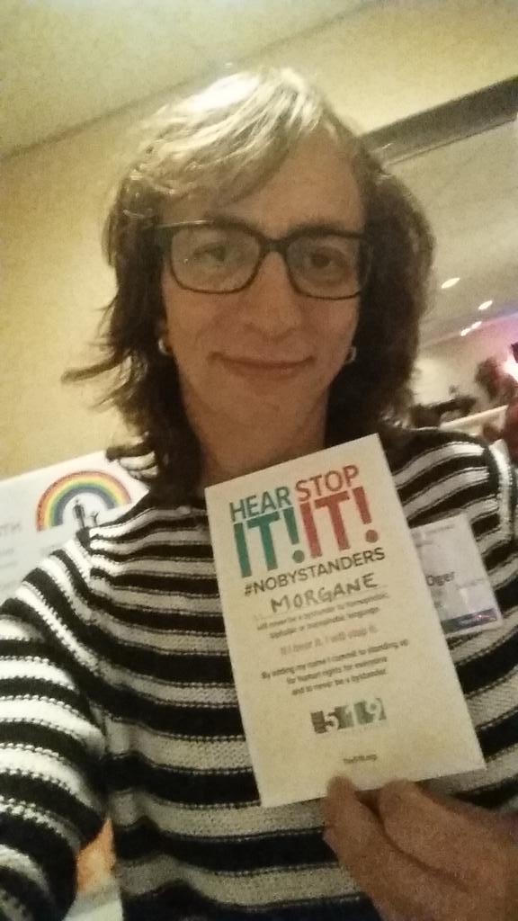 MorganeOgerBC's tweet photo. I will never be a bystander to homophobic, transphobic, biphobic language. #NoByStanders #cpath15 @The519 @QMUNITY http://t.co/wmMC2leWj5