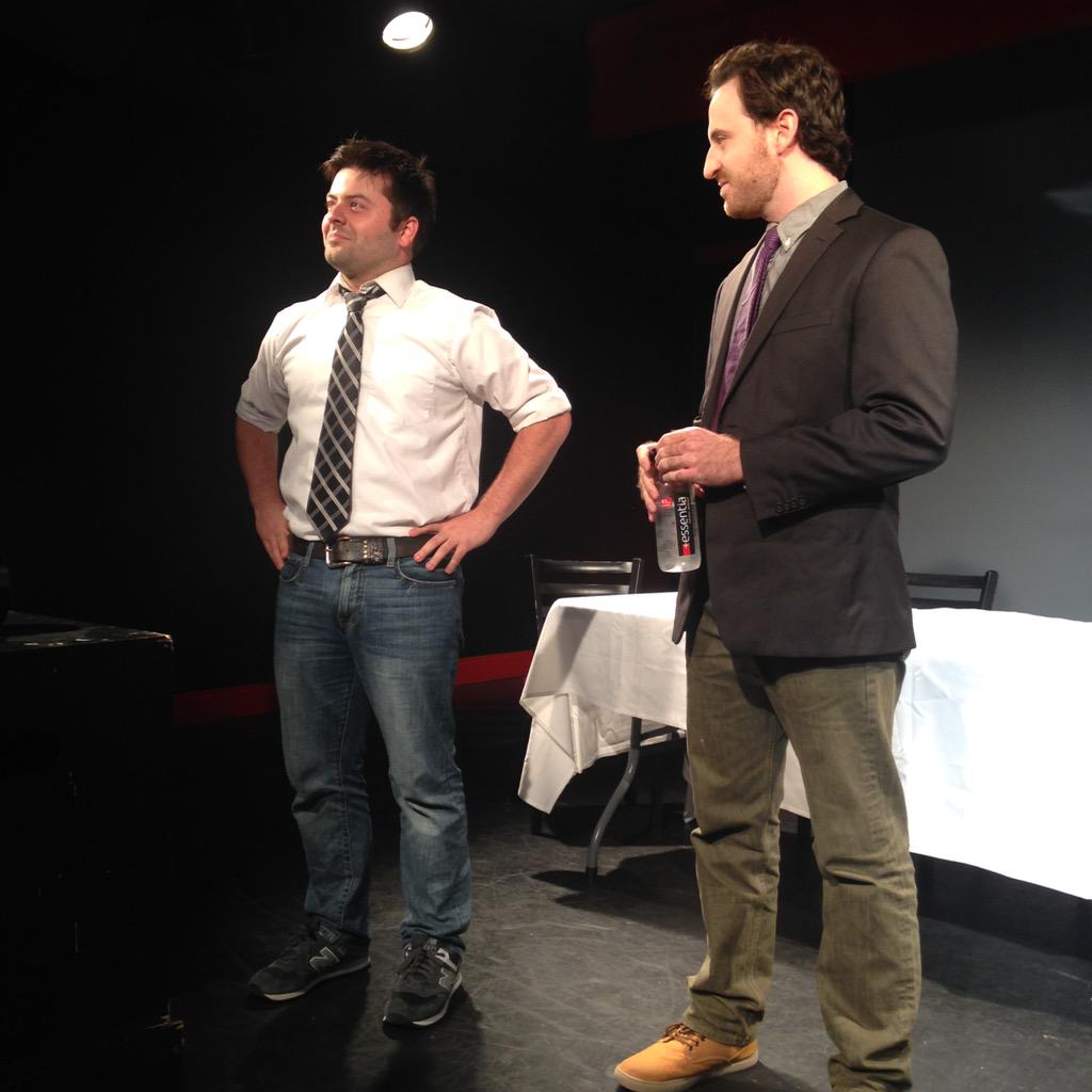 thepitnyc's tweet photo. Our hosts! @ErickHellwig is dressed like a 90s HS teacher! @tommylisi means business! @ThePITLoft #metrosection http://t.co/TGDgEdKwJb