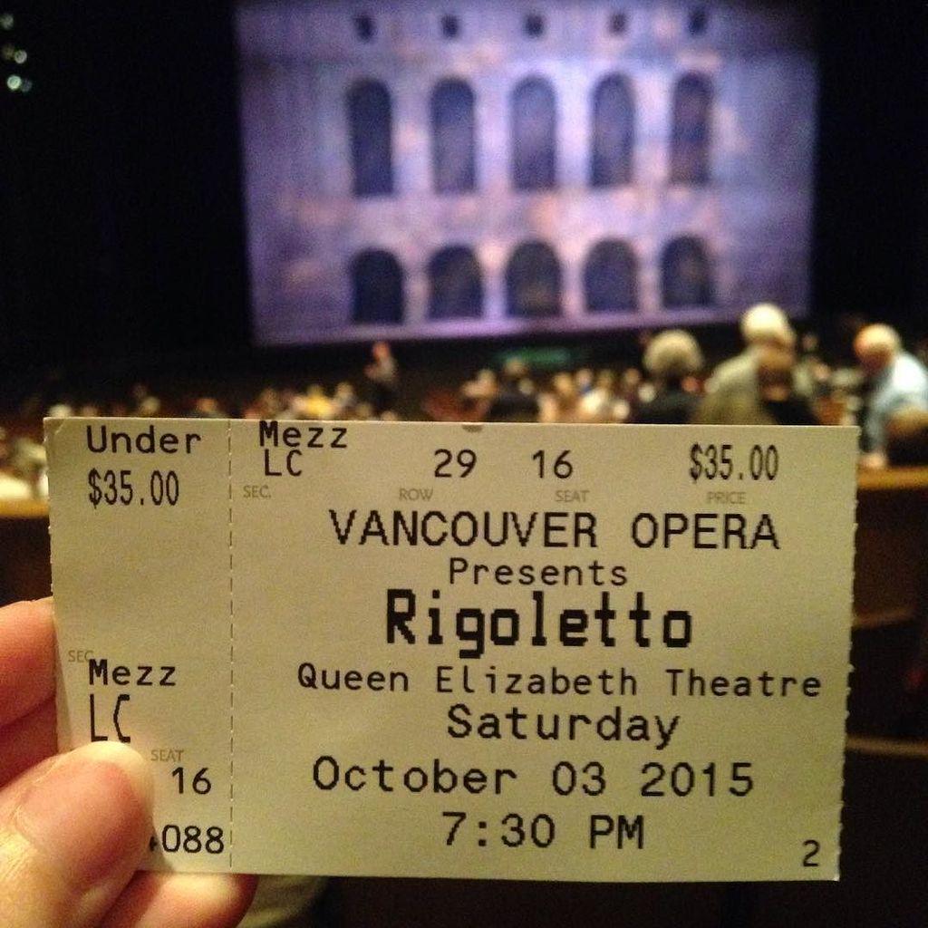 Squidsea's tweet photo. Fantastic evening at #RigolettoVO with @curtismcl! @vancouveropera #rigoletto #operaunder30 http://t.co/4C8bbHUJx6 http://t.co/OsNO1e7N00