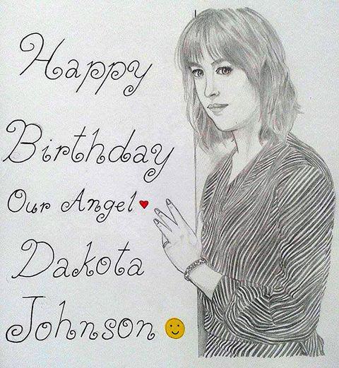 2 New my drawing: Happy Birthday our beautiful angel, Dakota Johnson!  