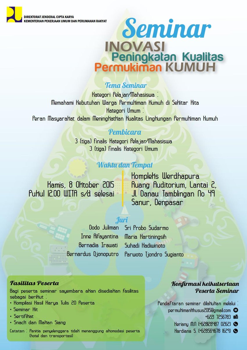 sayembarakumuh's tweet photo. @deena_chayo Bantuin share ya. Ikuti Seminar Inovasi Peningkatan Kualitas Permukiman Kumuh di Denpasar, Bali http://t.co/iPD1kaThM4
