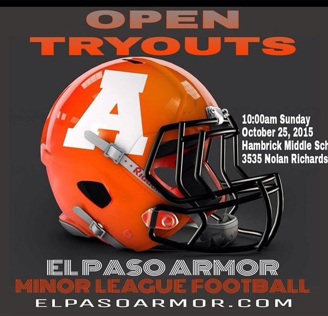 El_PasoArmor's tweet image. The time has come!! Tryouts Oct 25th #GoArmor #EPFootball