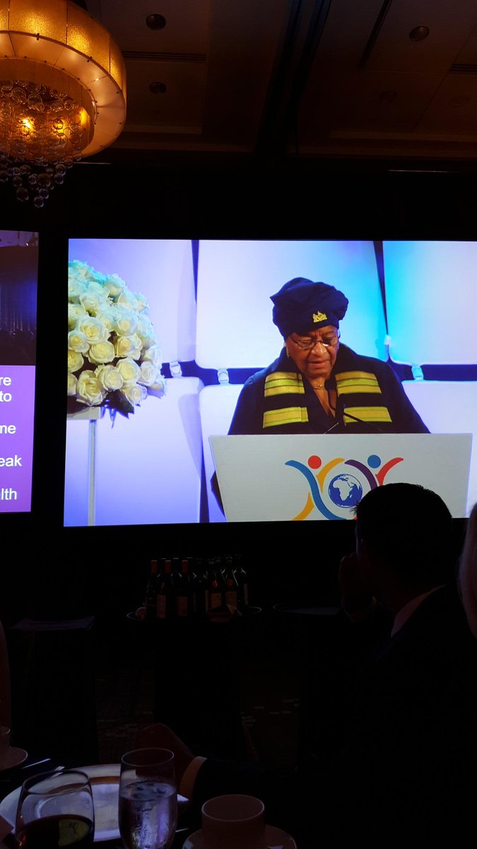 President Sirleaf addresses the Gala for Global Health #galaforglobalhealth