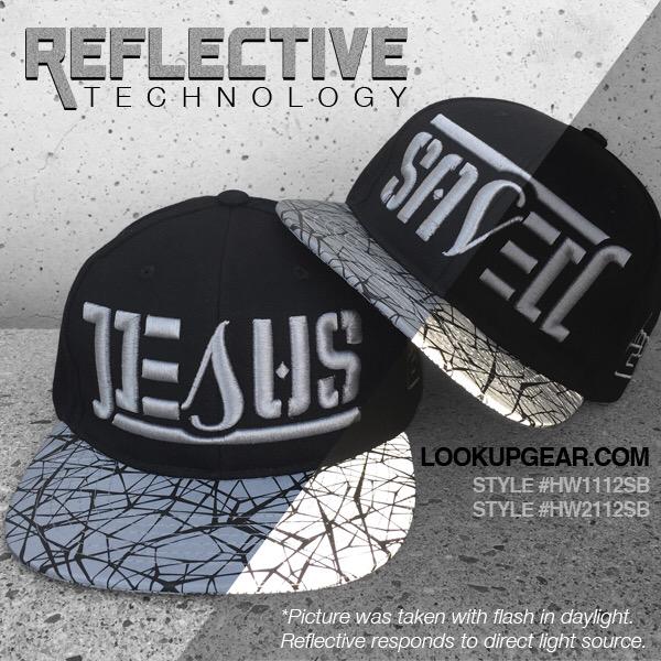 LookupGear's tweet photo. New release! JESUS and SAVED SnapBack with reflective brim. Get yours 👉 http://t.co/7btiEBADUm.  We ship worldwide. http://t.co/0KWgcspPbL