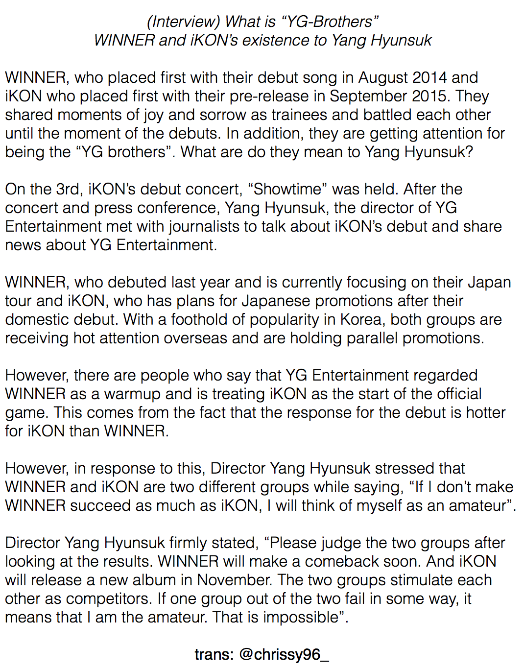 Article Trans What Does Yg Think Of Winner Ikon Aka Yg Brothers Http T Co 21ecuncdfi Http T Co Cgvarv0yjp Article Trans What Does Yg Think Of Winner Ikon Aka Yg Brothers Http T Co 21ecuncdfi Http T Co Cgvarv0yjp