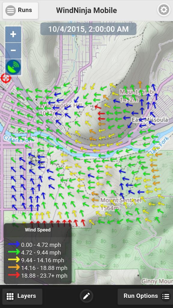 flspat's tweet photo. Hellgate canyon winds are calming down tonight... Via #windninjamobile @yourdatasmarter #missoulafirelab http://t.co/omaqguahZO