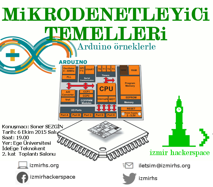 izmirhs's tweet photo. Yeni sezonun ilk etkinliği;

Mikrodenetleyici Temelleri – Arduino Örneklerle 

http://t.co/OyavWcIIwE http://t.co/pHf8XiKbG8
