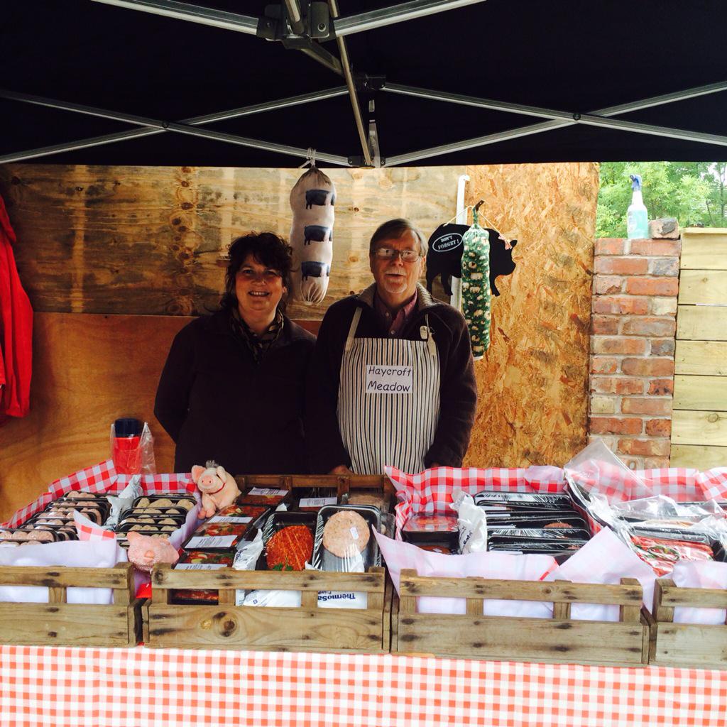 HaycroftMeadow's tweet photo. All set up @HMoorMarket until 3pm! #sausages #meatballs #burgers #pork #HeatonsSunday http://t.co/AjU4WYb39d
