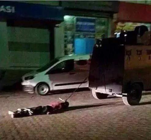 Burada vahşi, terörist olan o yerde sürüklenen değil o cenazeyi oraya bağlayanlar ve ona göz yumarlardır.