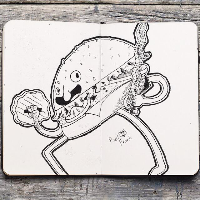 ThePixelFrank's tweet photo. Still Hungry? 

#illustration #drawing #doodle #inktober #8 #halloween #inktober2go #food http://t.co/2EPGaK4dMe