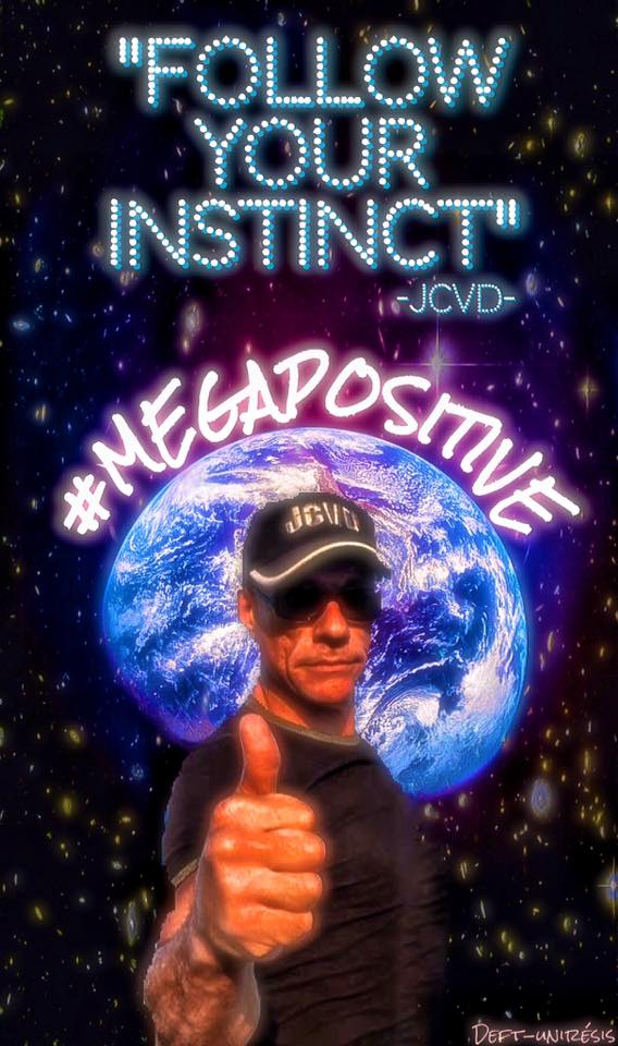 JCVD's tweet image. Retweet and use #MEGAPOSITIVE on your own creation to participate at our fans competition! #JCVD #fanART #BestFANS
