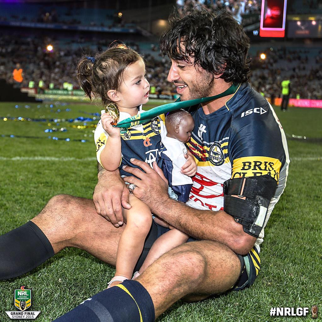 JimWilsonMedia's tweet photo. Wonderful moment JT @nthqldcowboys #NRLGF #champion http://t.co/B5Li11dxCT