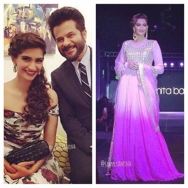 SimplyAminaxx's tweet photo. @sonamkapoor & @anilskapoor On The Left At The #SAFGala Sonam Walked The Ramp For #AmitaBa… http://t.co/cPk6z3p0GD http://t.co/4qxJxdqM4h