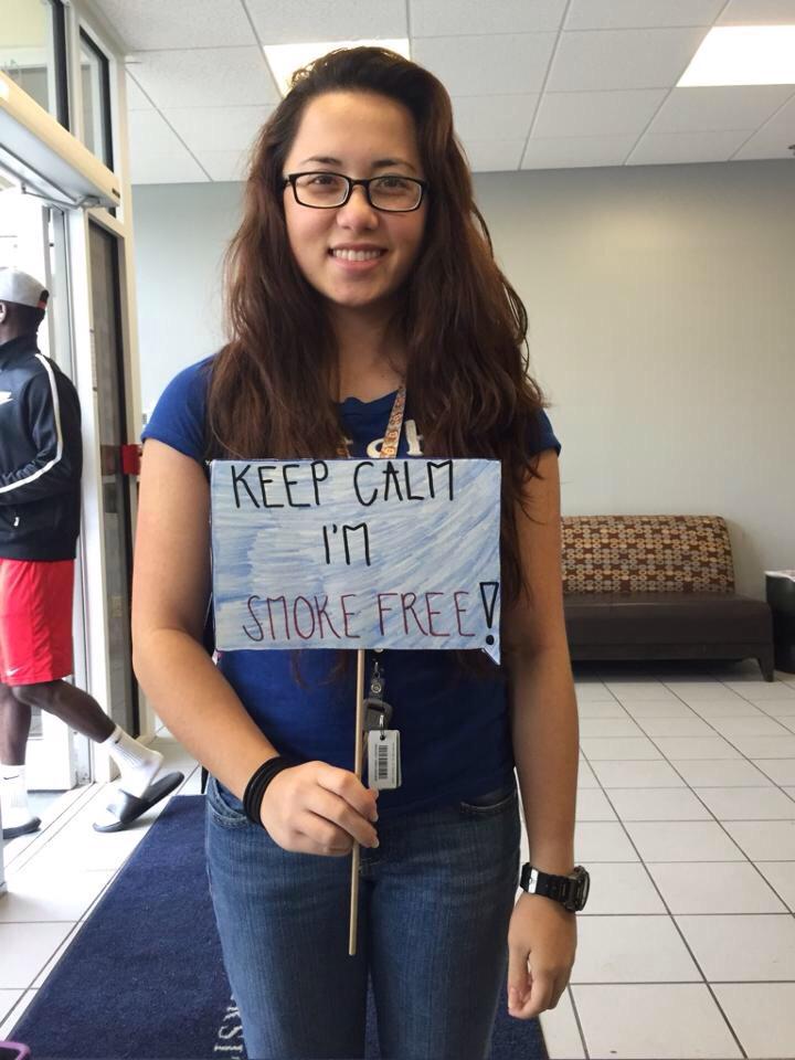 DrJoyThomasDrPH's tweet photo. @BreatheEasyCols @BACCHUS_CSU CSUstudents kicked off the 1st anniversary of our tobacco free policy this week! http://t.co/OPJR3XorgV