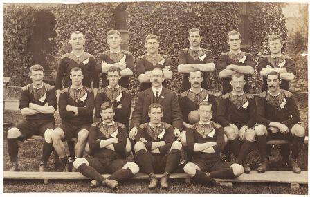 If I'm not mistaken, nice touch <a href="/DefenceBlacks/">Defence Blacks</a> shirts in pre-#WW1 style at Gallaher Memorial match, Belgium