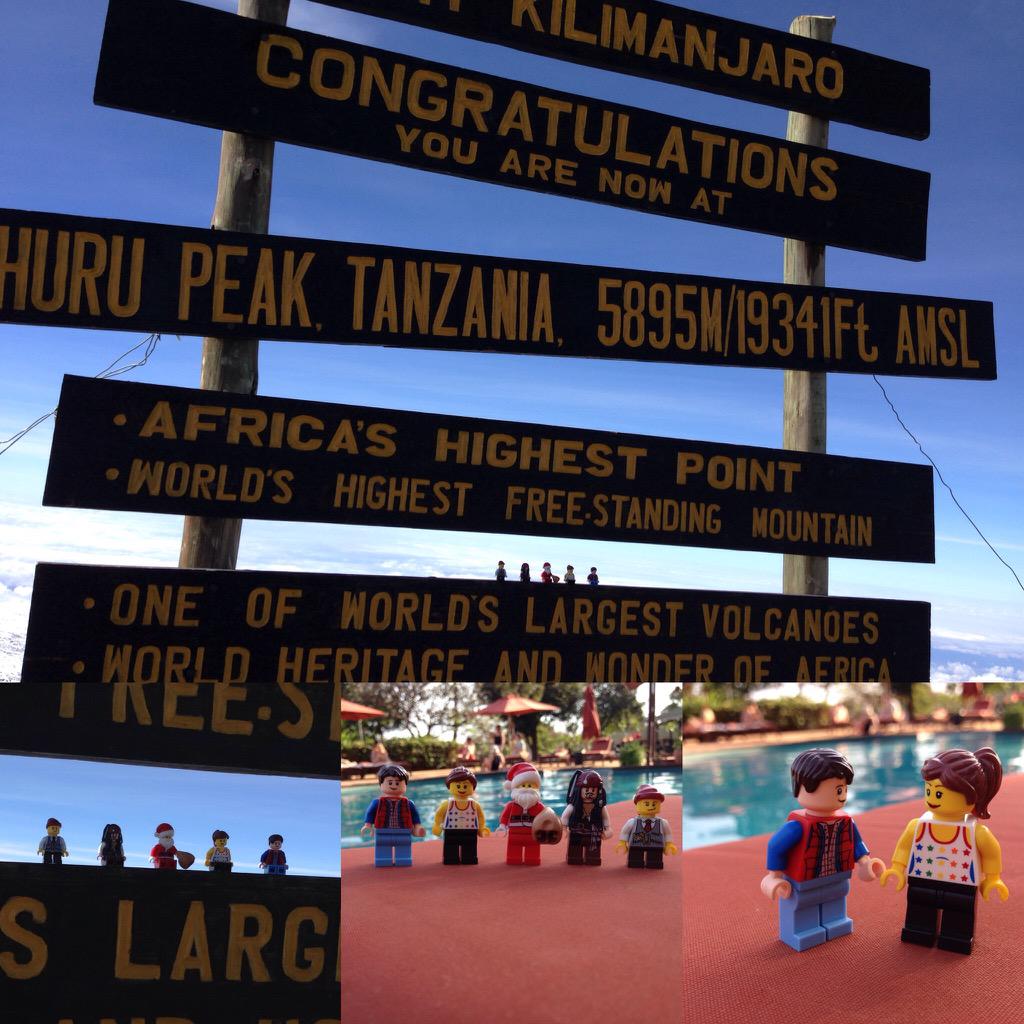 drwdell's tweet photo. @LEGO_Group well travelled mini figures, 1st to the top of #kilimanjaro? #Lego #legofamily http://t.co/BvJPHMJbuq