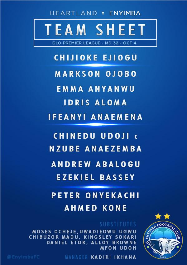 EnyimbaFC's tweet photo. Here is how we line up for #HEAENY this afternoon. #ThreePointsOrNothing #TheGloriousSeventh #WeAreEnyimba http://t.co/9jubz4F8in