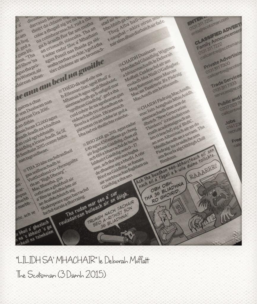 barnesgrahamp's tweet photo. "LILIDH SA' MHACHAIR" ... Sin thu fhèin Deborah @deborahmoffatt #gaidhlig http://t.co/sD88aympBo