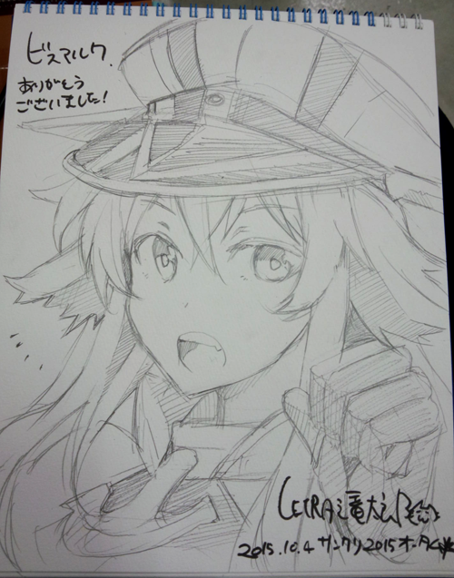 今日描いたスケブです。山城・こころ・ビスマルク(+ケモミミ)・最上をリクエストいただきました～ありがとうございました! 