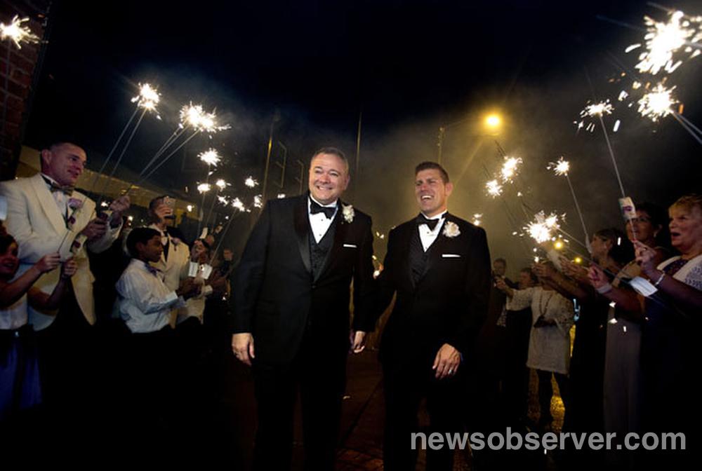 clowenst's tweet photo. First gay couple to marry in NC formally wed @cbiggsevents @LGBT #EqualityNC @newsobserver http://t.co/esgsAcsout http://t.co/AObZ2MB3cg