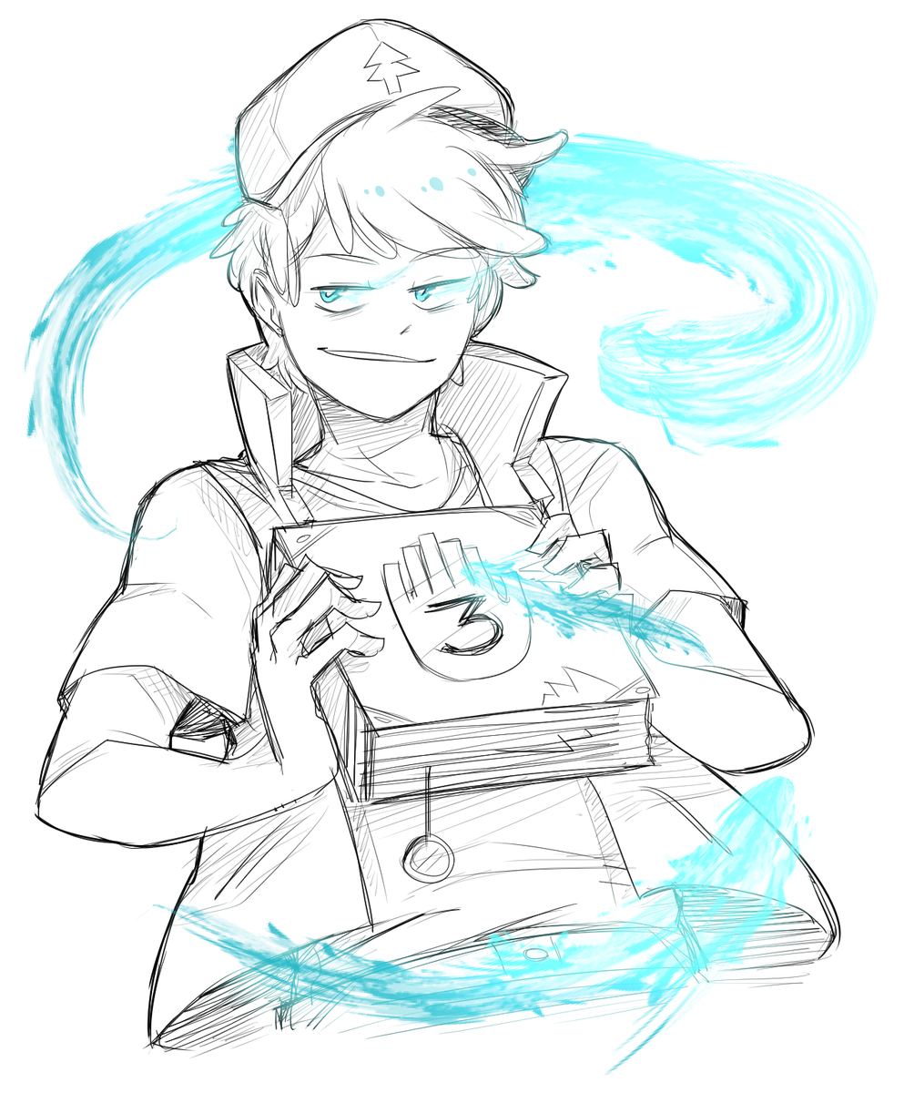 Sketchy drawing of Dipper using magic. #gravityfalls #dipperpines, image size:993x1200
