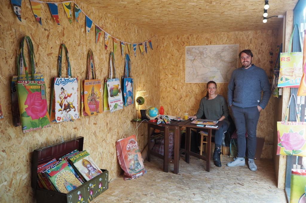 writtenbyfitton's tweet photo. Go meet the guys behind @BuyRiceBack charity at @PopBrixton today - &amp; pick up a tote bag made from an old rice bag! http://t.co/6kecIc62ow