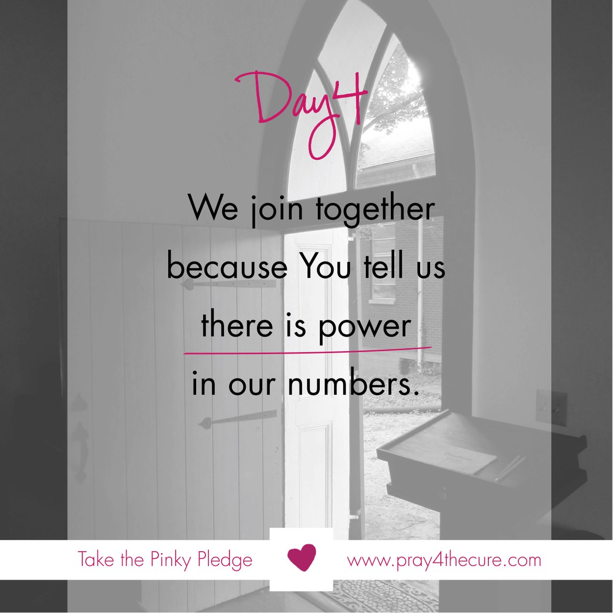 Wherever you gather with other believers today, remember to #pray4thecure. pray4thecure.com