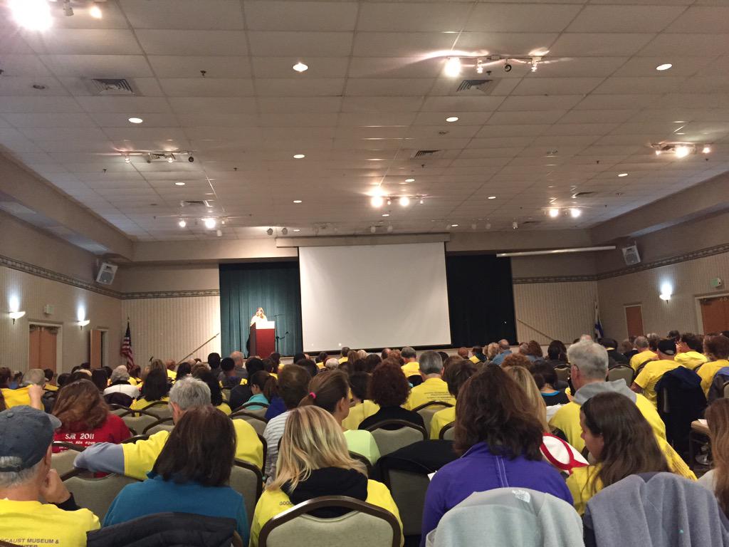 bmolotsky's tweet photo. #NoMorHate - packed house @JFedSNJ campus in Cherry Hill to attend @JCRCofSNJ - GMHEC Holocaust program. http://t.co/DVUuE0jdoa