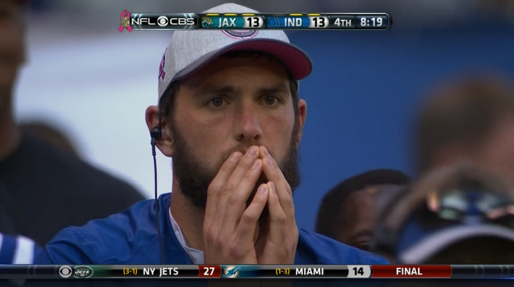 CBSSports's tweet photo. Indy's new hottest club has EVERYTHING... 40 year old QBs, human footballs, Dan Cortese. http://t.co/p1JqlfK8CH