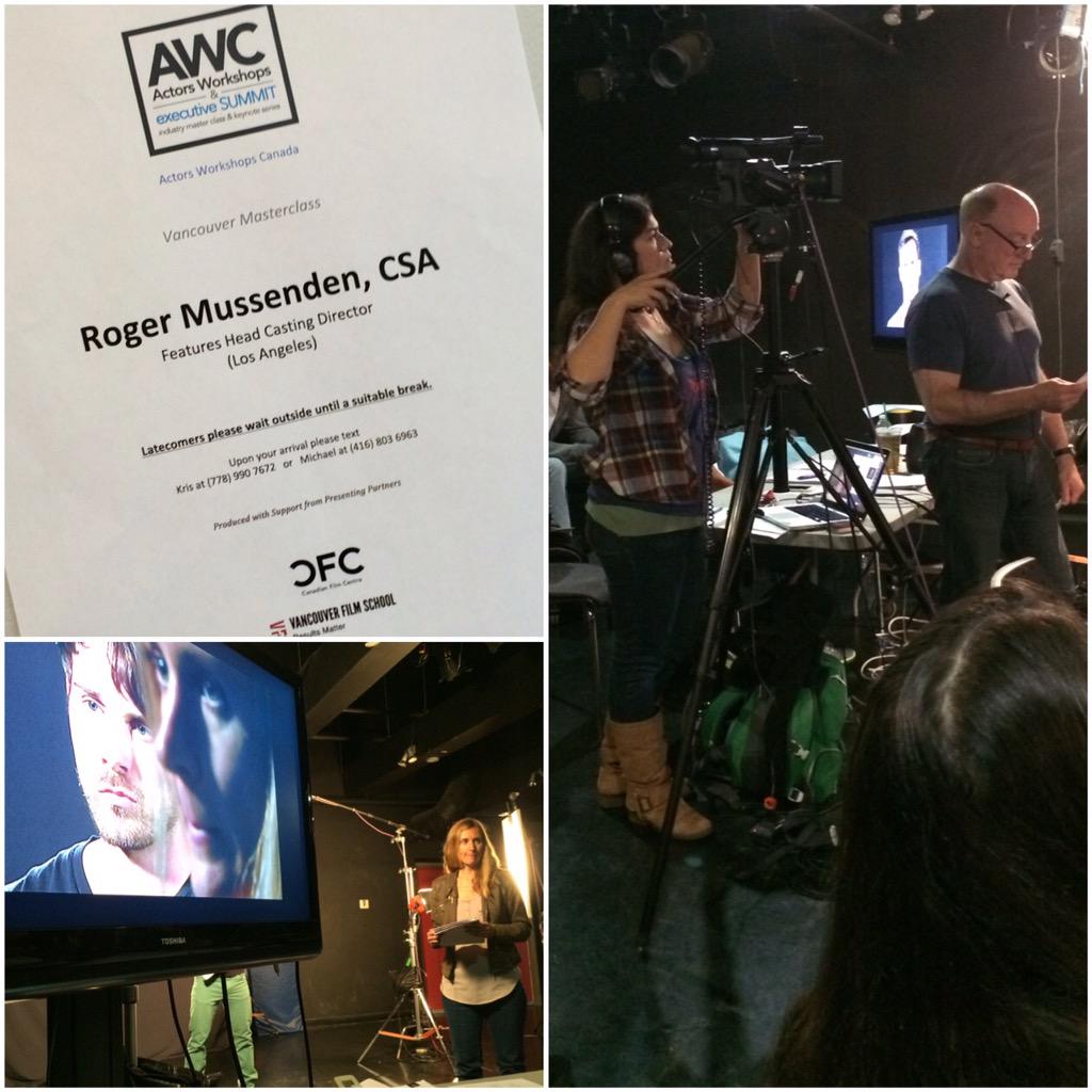 ActorsWCanada's tweet photo. Awesome day 1 w X-Men Casting dir. Roger Mussenden benefiting @ActorsFund w @vfs @UBCP_ACTRA &amp; #CFCActorsConservarory http://t.co/nTk8PRpNiI