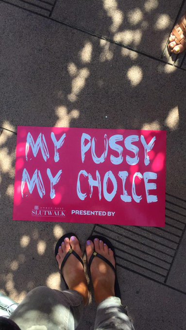 My Pussy My Choice. Pic taken at yesterday's @DaRealAmberRose Slut Walk #amberroseslutwalk ? http://t