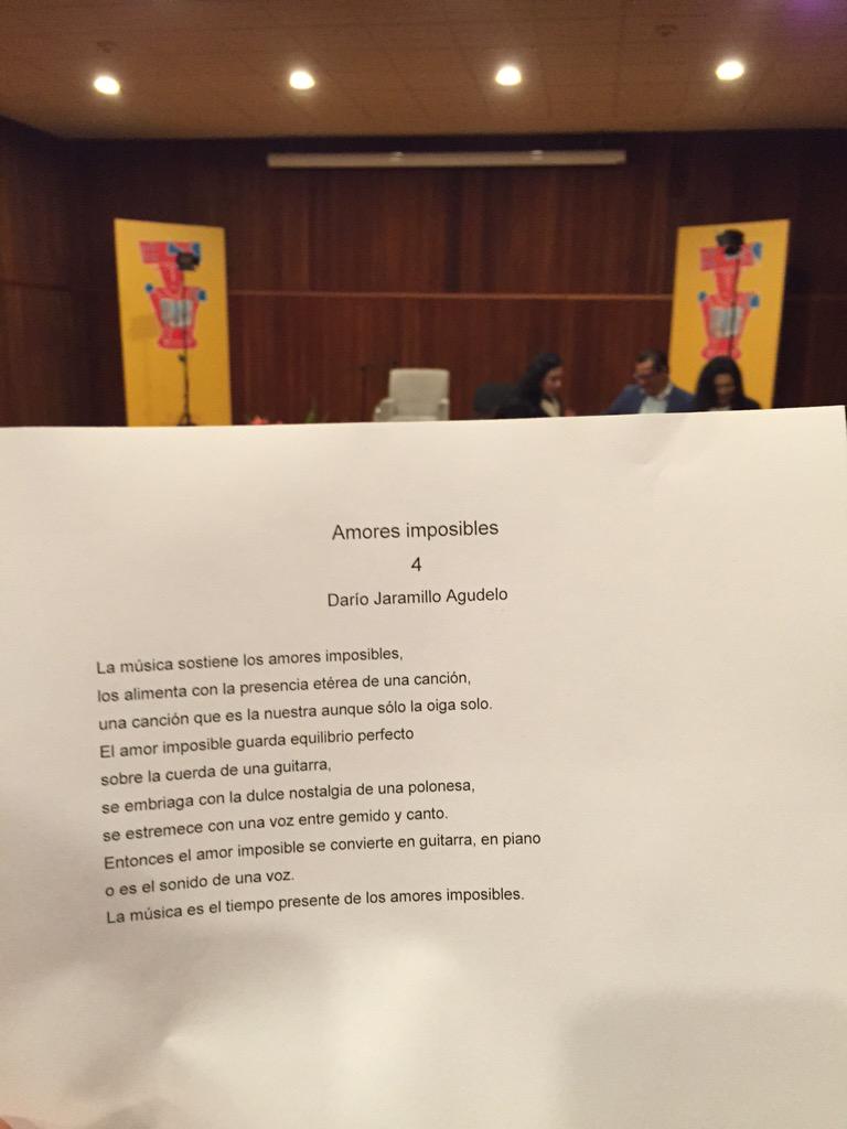 EdgarAlfredoMtz's tweet photo. #DaríoJaramilloAgudelo #AmoresImposibles, poema que tuve la oportunidad de leer el día de hoy en la #FILAH27 @INAHmx http://t.co/acHC5fqHZV