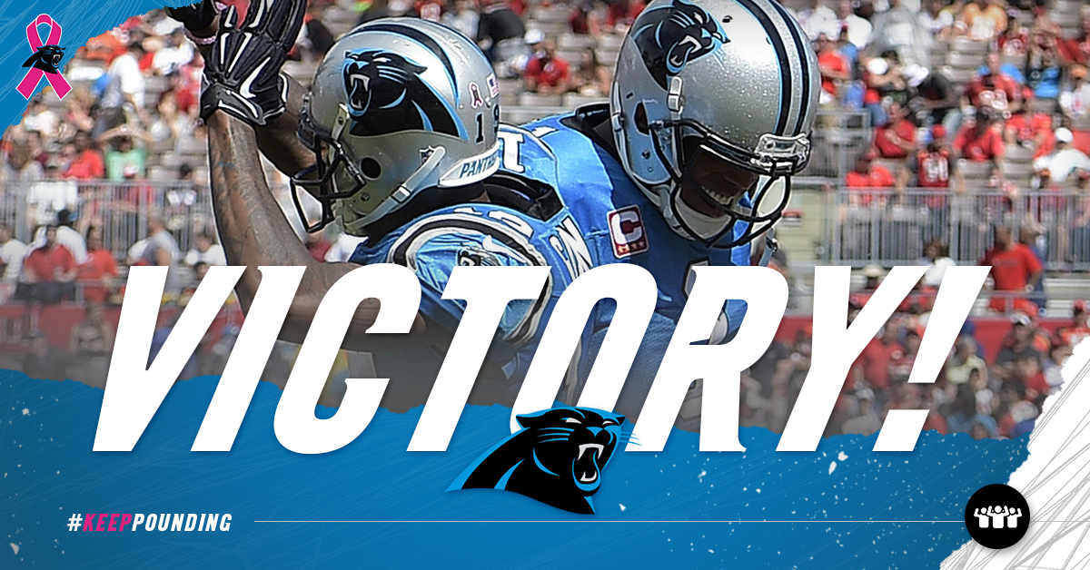 Panthers's tweet photo. Victory! Your Carolina #Panthers are 4-0! #KeepPounding http://t.co/NnOhFHGsOV