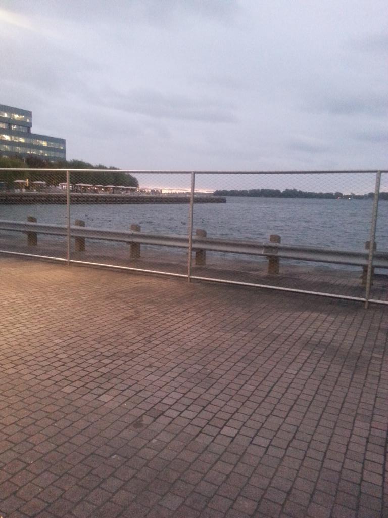 Nuit Blanche sunrise on the water as we begin striking our installation! #ACNUIT15