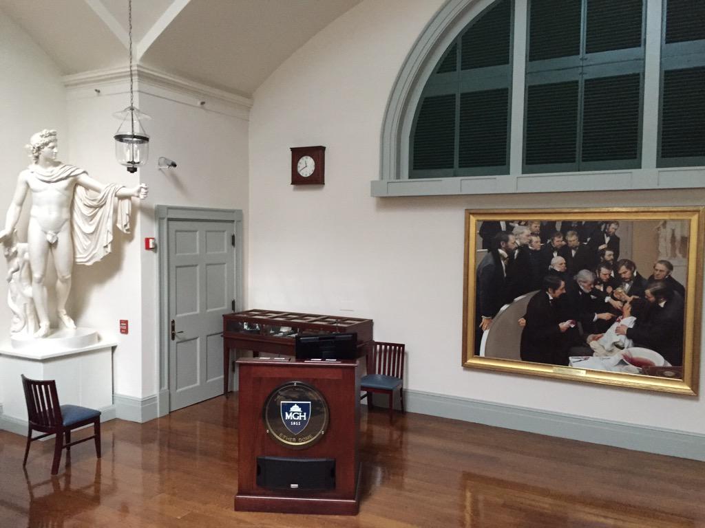 ORLhistory's tweet photo. @ORLhistory is in Boston visiting the home of modern #anesthesia and #surgery in 1846, Ether Dome @MassGeneral http://t.co/Eish0hhwJW