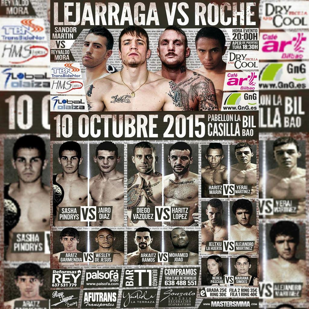 MMASeries's tweet photo. CUENTA ATRÁS - FALTAN 6 DÍAS PARA LA PELEA DEL AÑO. Lejarraga VS Roche 10 octubre en La Casilla, Bilbao. #mms3bilbao http://t.co/F4xCSfKlS6