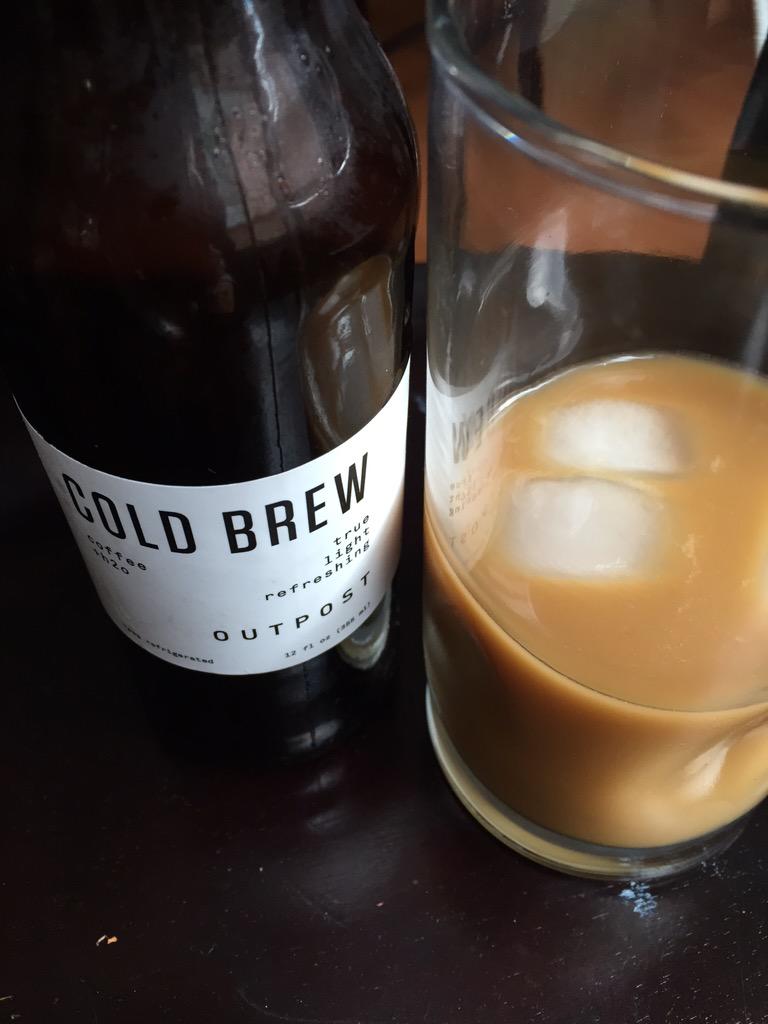 DeathbedFood's tweet photo. Having a cold one this morning. No, not beer. Iced #coffee from Outpost found @gelsonsmarkets!! C @coffeeoutpost http://t.co/E4iD40CDOg