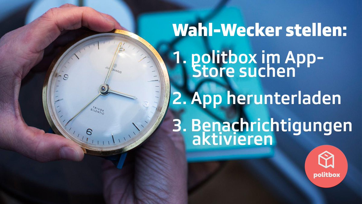 politbox's tweet photo. Keine Ausreden mehr! Stelle mit uns den Wahl-Wecker. So einfach gehts. #politbox #wahlch15 http://t.co/jZk87YSo3J