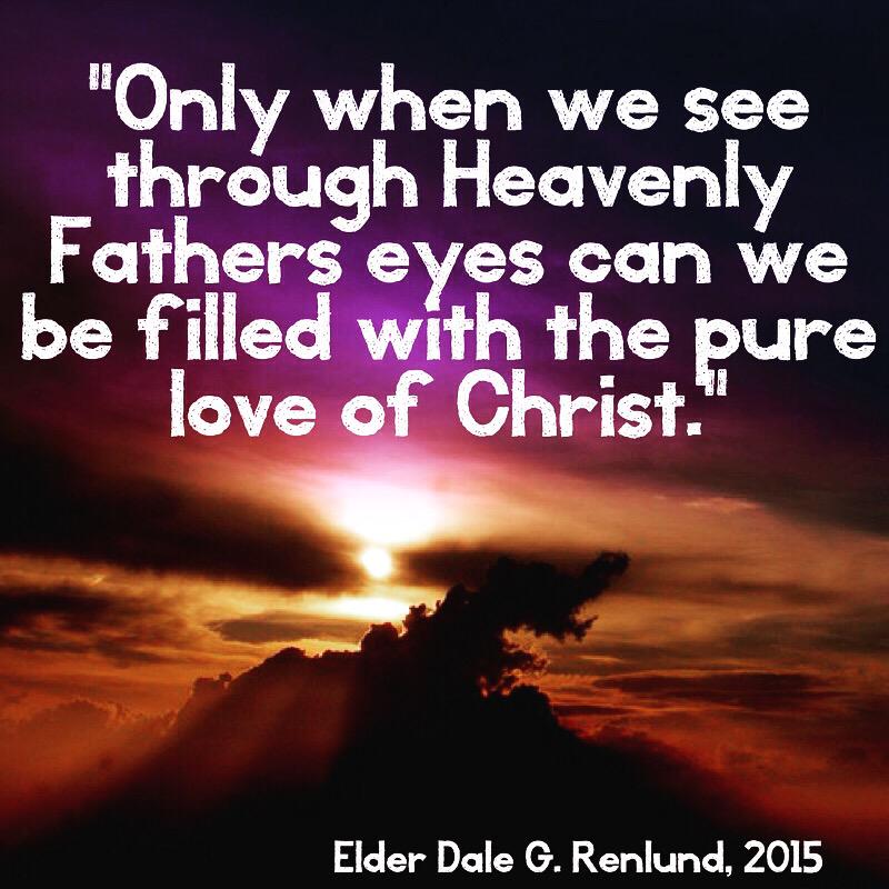 LDSOnward's tweet photo. "Only when we see through Heavenly Fathers eyes can we be filled with the pure love of Christ"
#ElderRenlund #ldsconf http://t.co/06Tfy9rFzC